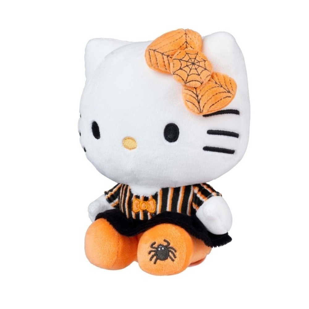 Hello Kitty Halloween Plush Doll Orange Spider Bow Striped Dress Kids New‎